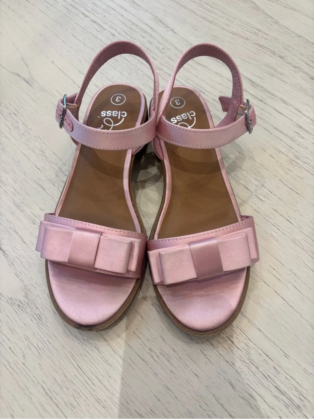 Adorable pink satin sandals by Art Class (Target brand) in girls’